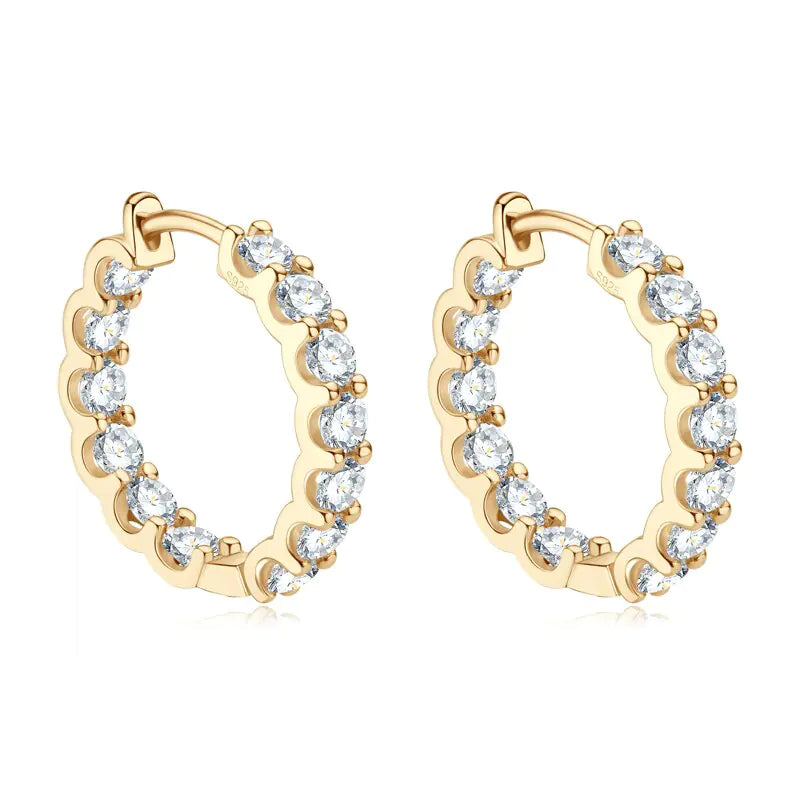 Sophisticated Moissanite Huggie Earrings