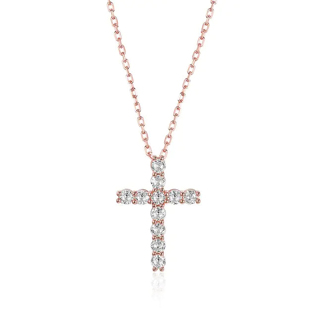 Elegant Moissanite Cross Pendants For Women