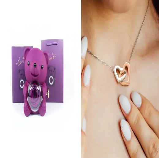 Everlasting Rose & Teddy Bear Gift Set