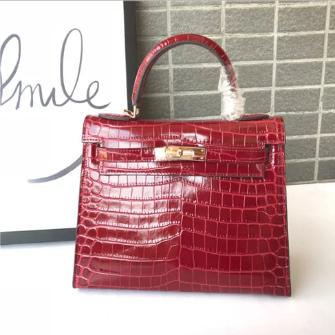 The Los Angeles Genuine Cow Leather Crocodile Bag