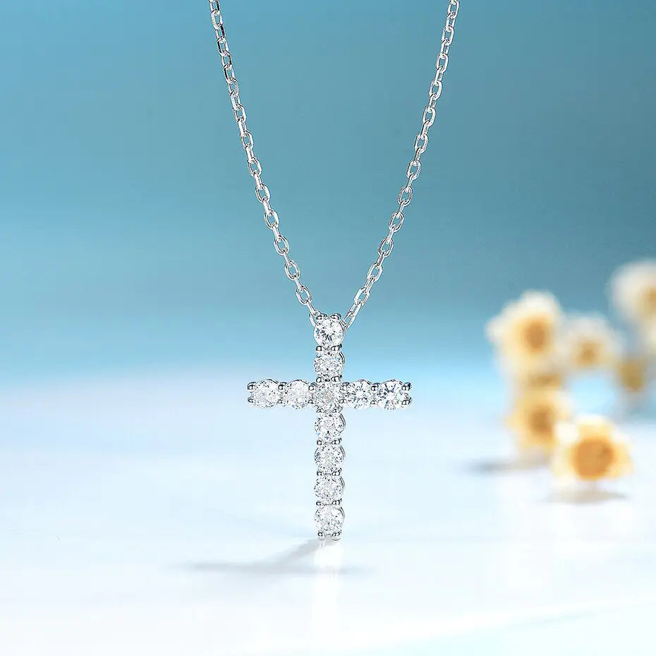 Elegant Moissanite Cross Pendants For Women