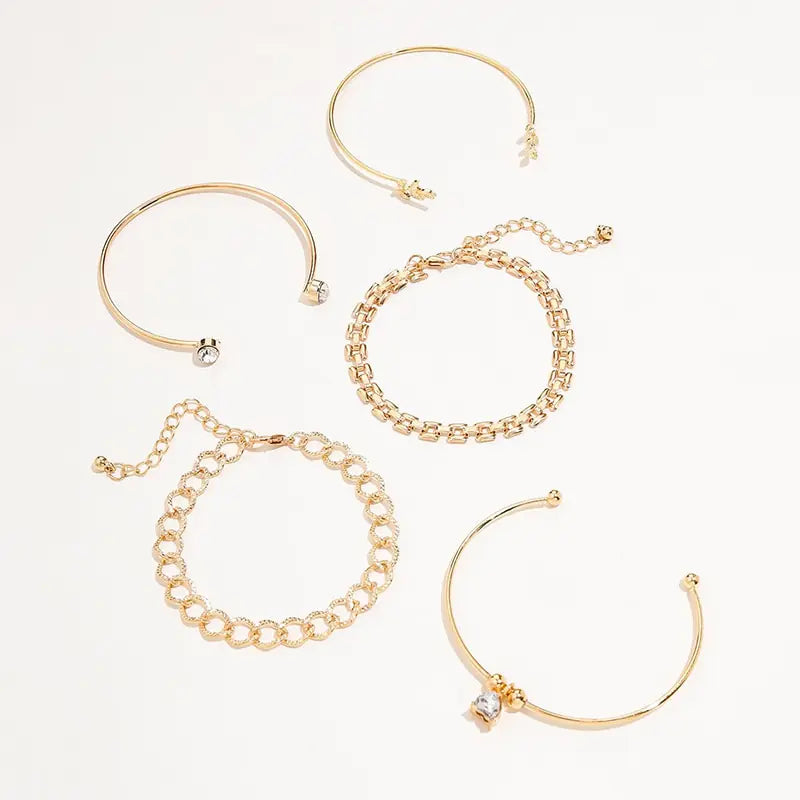 Trendy Contemporary Chain Bracelet Set
