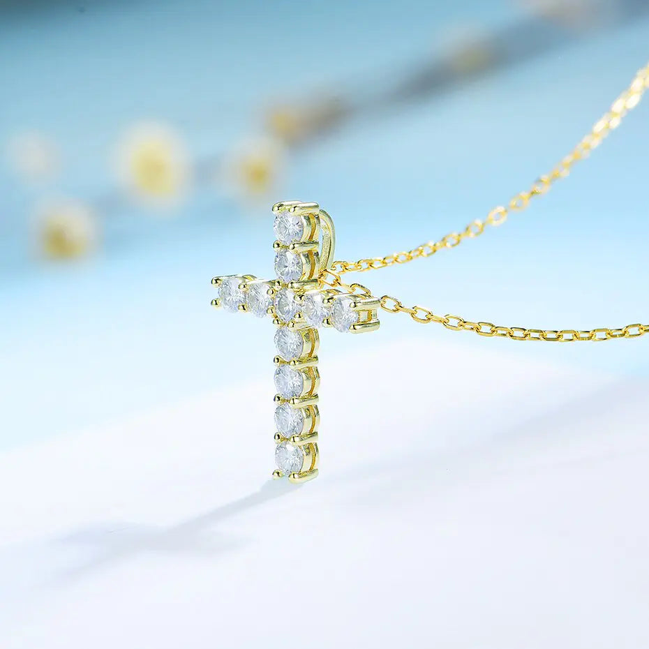 Elegant Moissanite Cross Pendants For Women