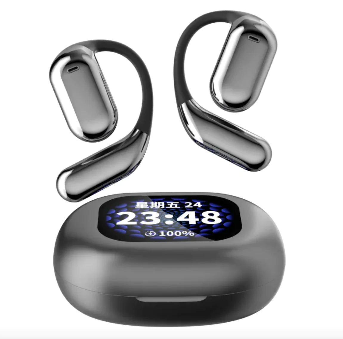 High-Quality Ear-Mounted Bluetooth Headset with LED Display