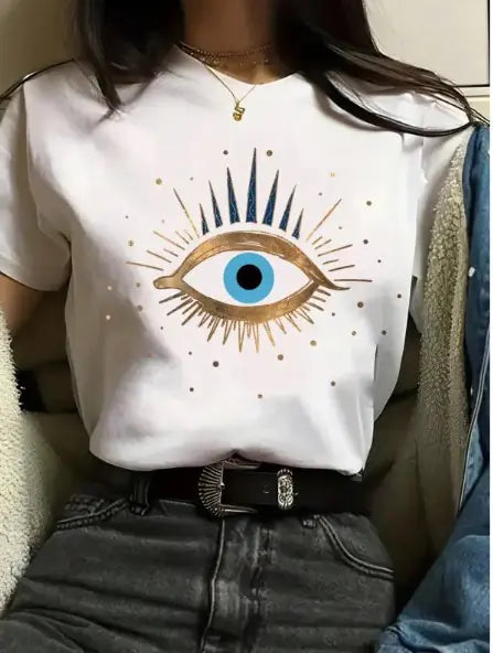 Cute/Evil Eye Casual graphic T-Shirt