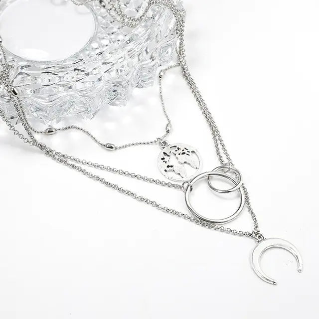 Versatile and Trendy Coin letter Layered Necklaces