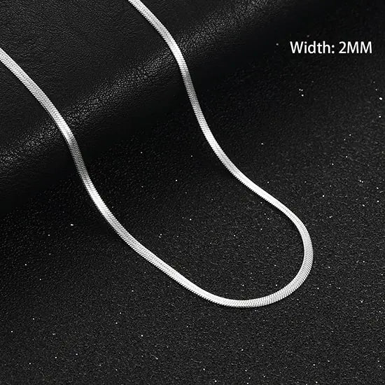 Unique Flat Gold Color Stainless Steel Necklace Blade Chain