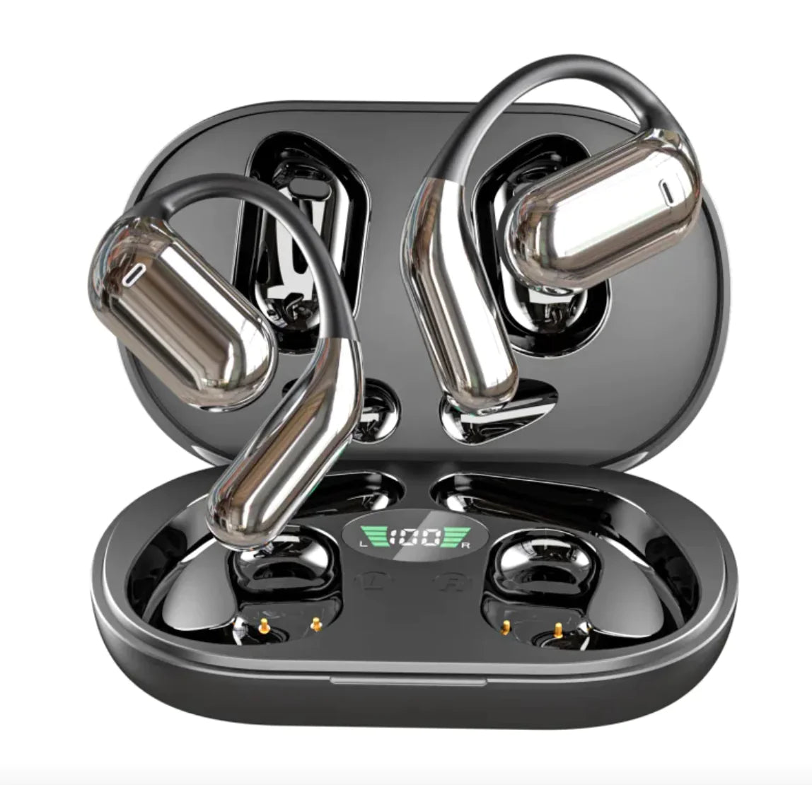 High-Quality Ear-Mounted Bluetooth Headset with LED Display