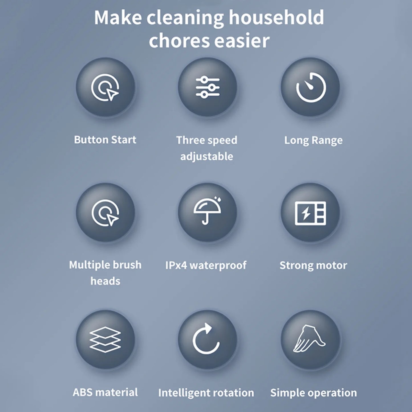 8 in 1 Electric Spring Cleaning Brush - 360° Cordless Spin Cleaner with 8 Brushes
