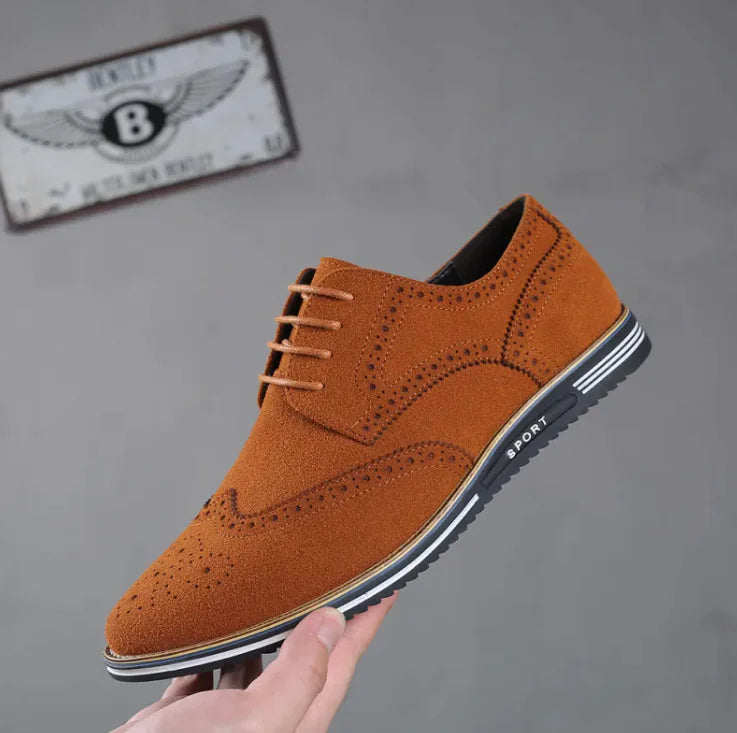 Sleek Low-Top Suede Leather British Shoes