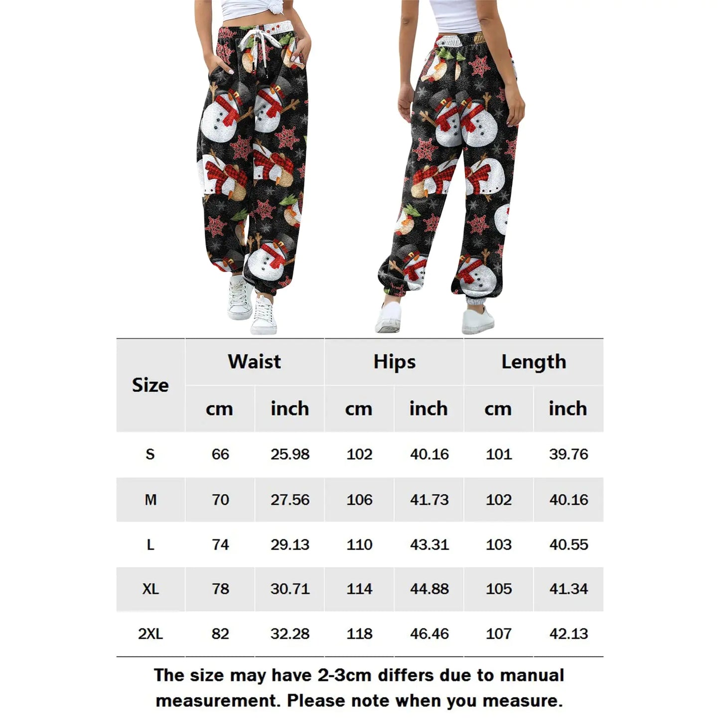 Festive Christmas Print Drawstring Leggings
