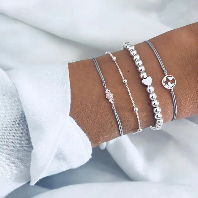 Trendy Contemporary Chain Bracelet Set