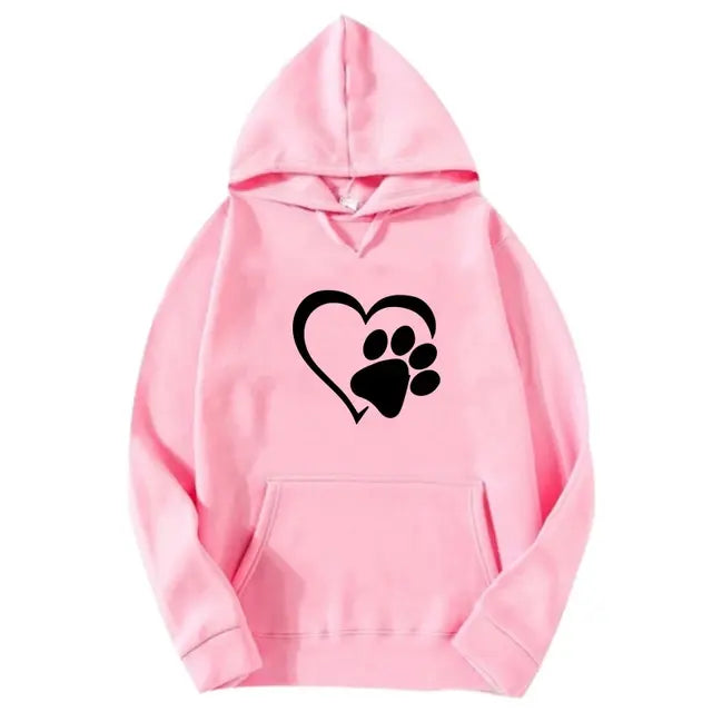 Chic Heart Print Hoodies