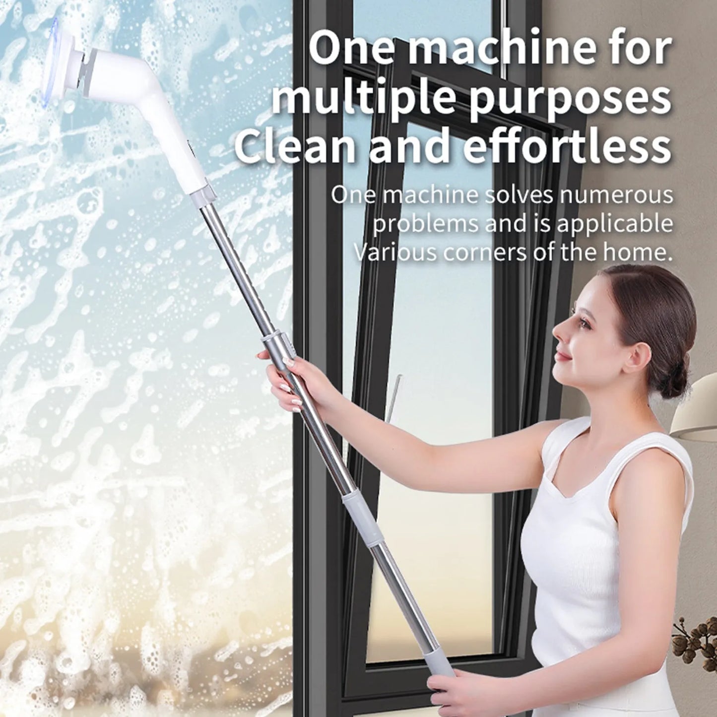 8 in 1 Electric Spring Cleaning Brush - 360° Cordless Spin Cleaner with 8 Brushes