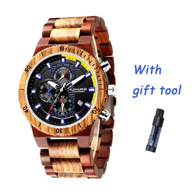Men Quartz Wooden Watch