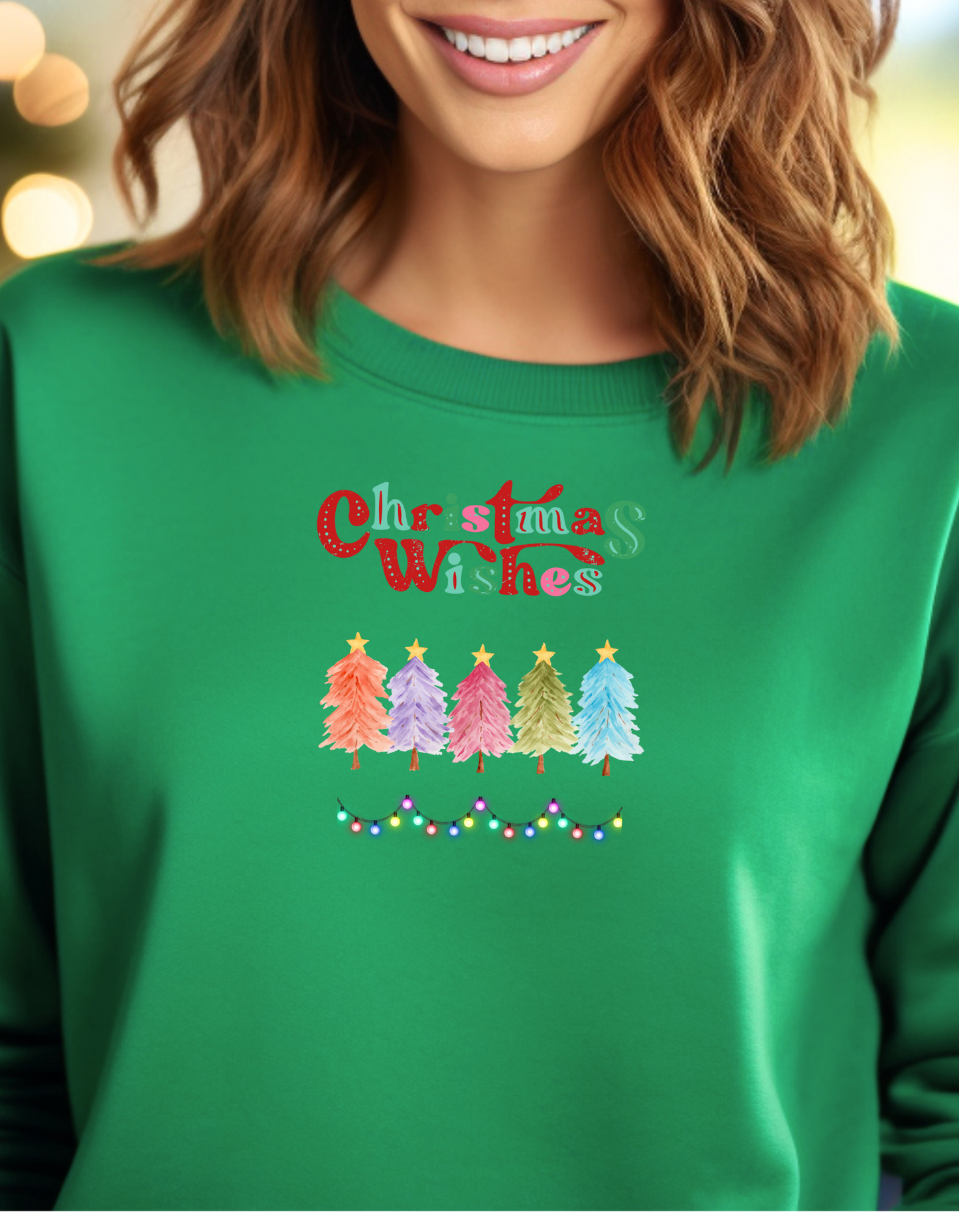 🎄 Product Title Christmas Wishes – Festive Tree Sweatshirt for Holiday Cheer