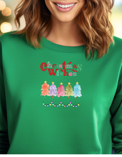 🎄 Product Title Christmas Wishes – Festive Tree Sweatshirt for Holiday Cheer