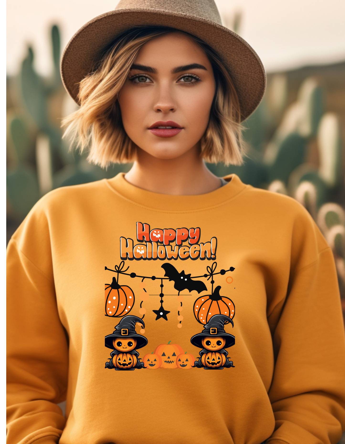 Happy Halloween Spooky Pumpkin Crewneck Sweatshirt