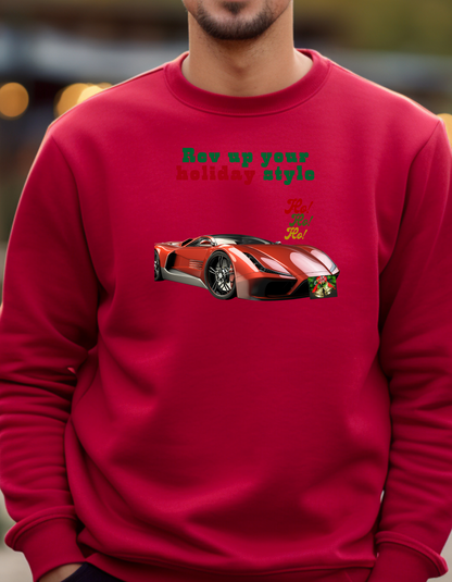 🚗🎄Fast & Festive – European Luxury Car Christmas Sweatshirt🚗🎄