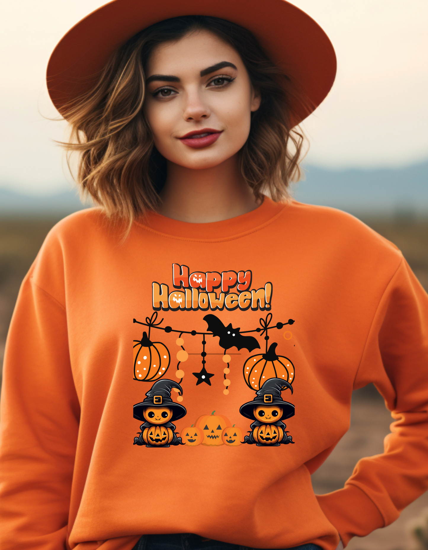 Happy Halloween Spooky Pumpkin Crewneck Sweatshirt