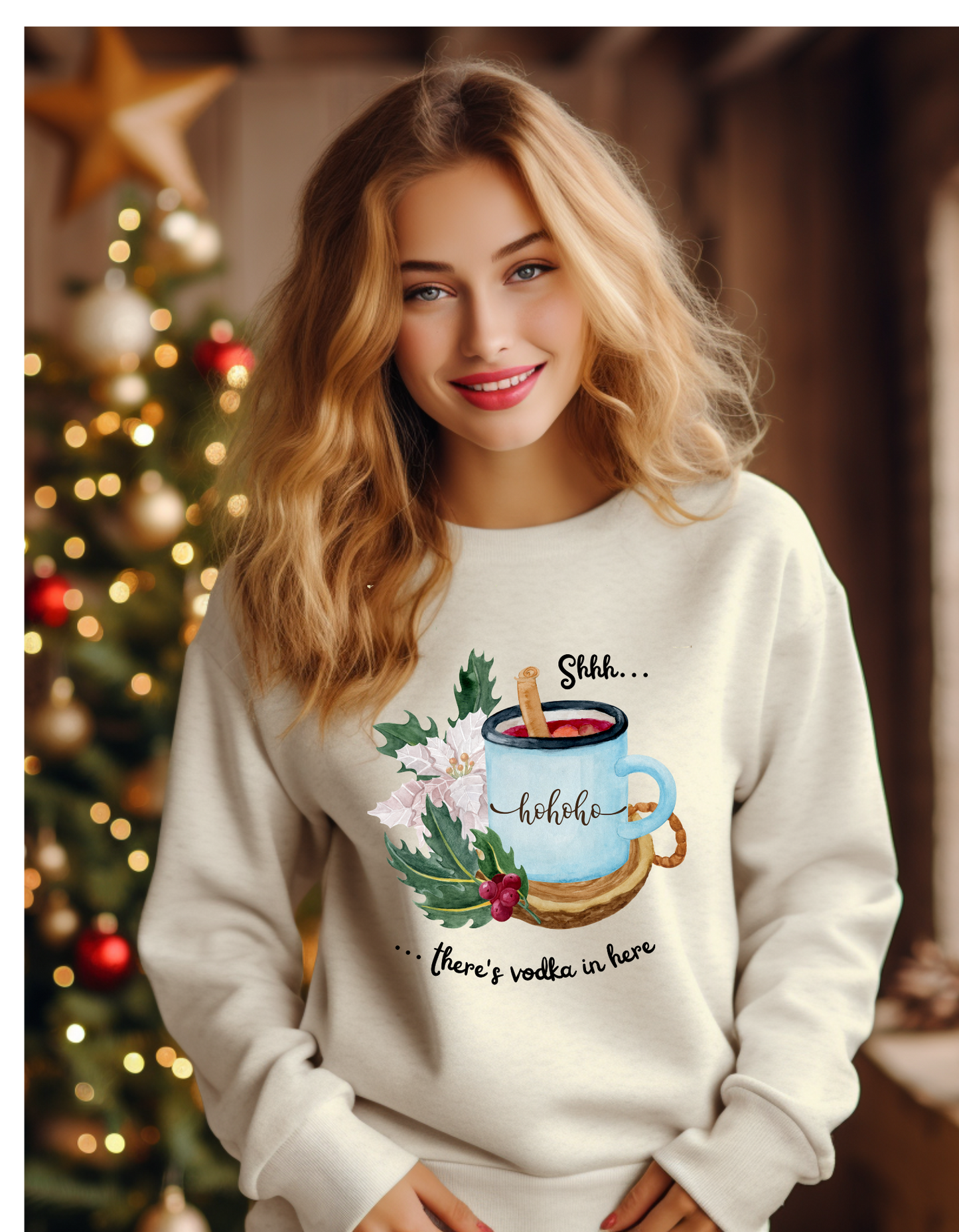 Shh.. there is vodka in here. Festive Vodka Sweatshirt for Cozy Gatherings