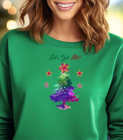 Let’s Get Lit! – Christmas Tree Graphic Sweatshirt