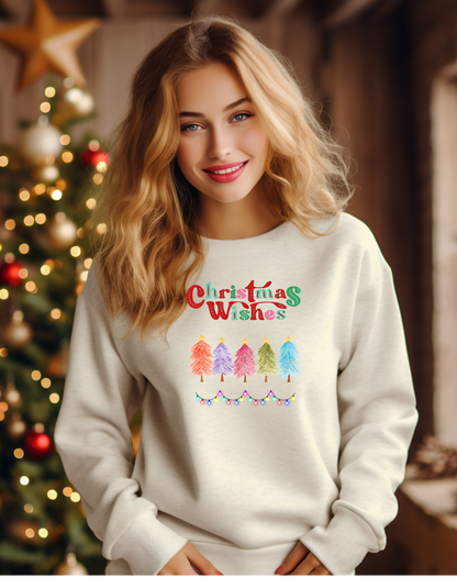 🎄 Product Title Christmas Wishes – Festive Tree Sweatshirt for Holiday Cheer