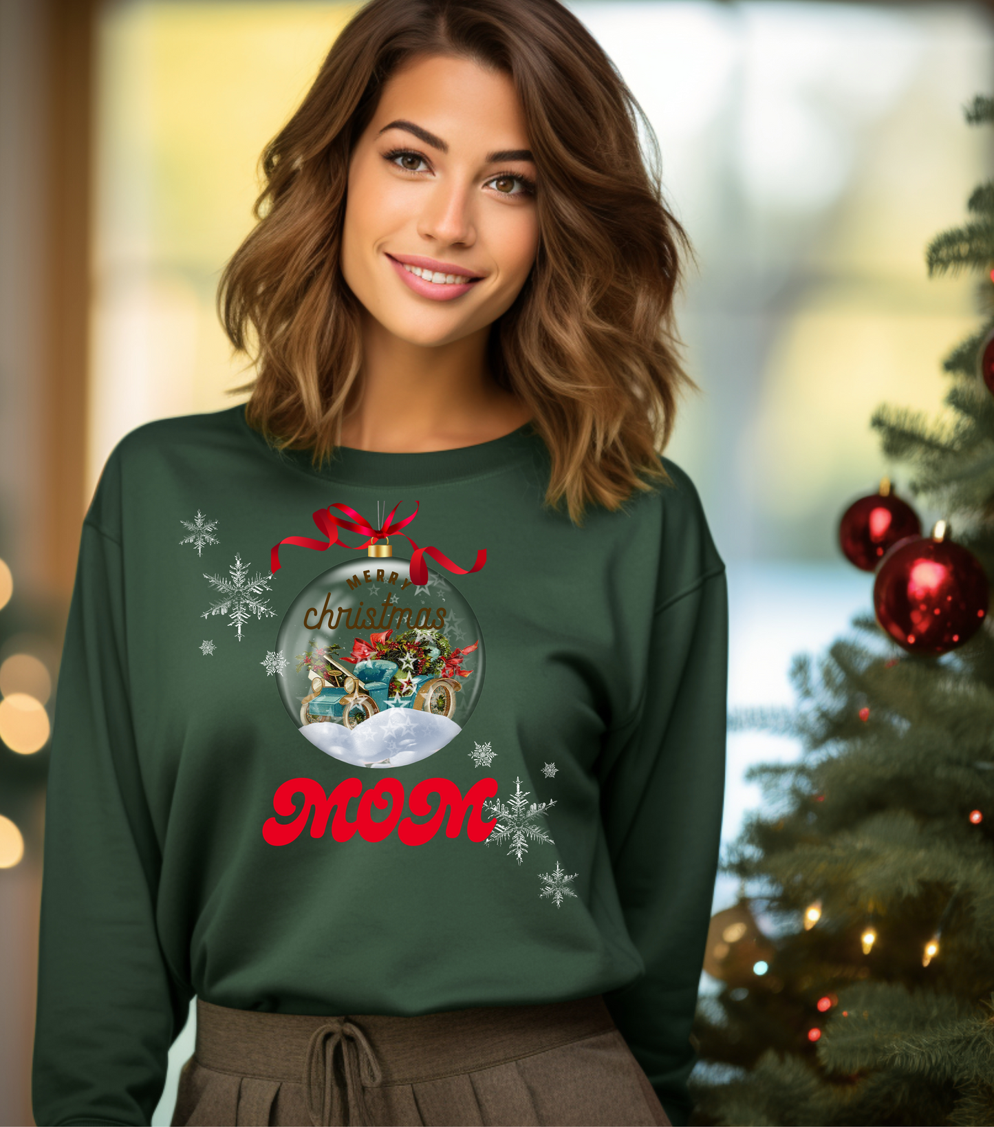 🎁 Merry & Mommin’ – Cozy Christmas Sweatshirt for Moms