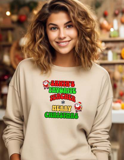 Santa’s Favorite Teacher – Festive Holiday Shirt