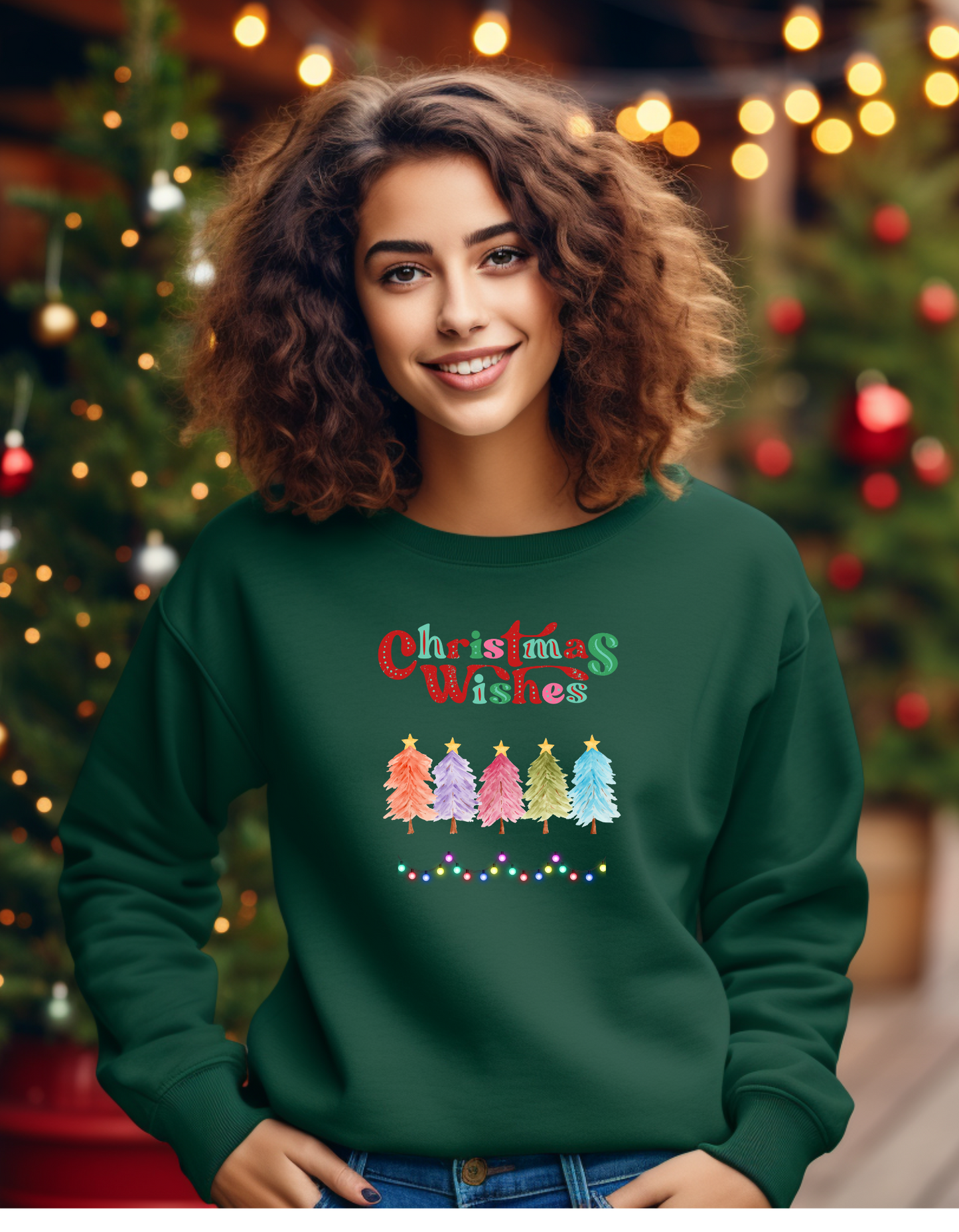 🎄 Product Title Christmas Wishes – Festive Tree Sweatshirt for Holiday Cheer