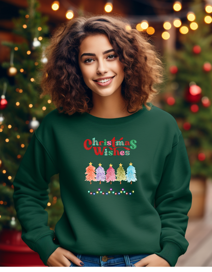 🎄 Product Title Christmas Wishes – Festive Tree Sweatshirt for Holiday Cheer