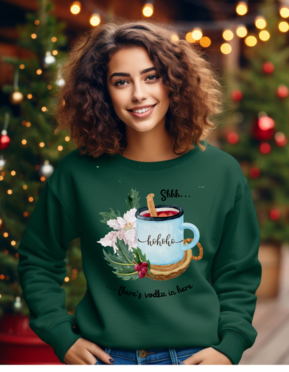 Shh.. there is vodka in here. Festive Vodka Sweatshirt for Cozy Gatherings