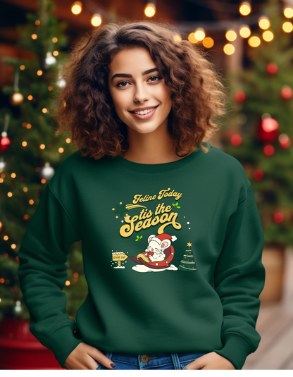 🐾🎄 Feline Today Tis the Season – Christmas Sweatshirt for Cat Lovers