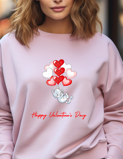 Valentine's Cat Sweatshirt