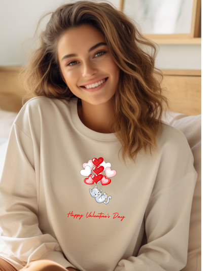 Valentine's Cat Sweatshirt