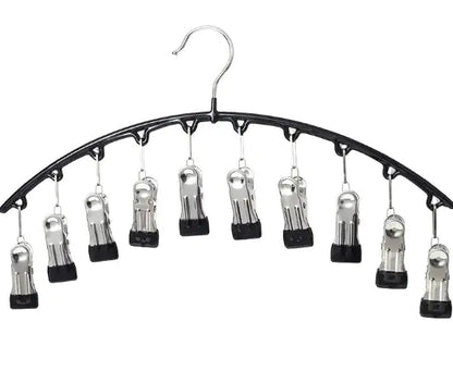 Sleek Multifunctional Stainless Steel Black Clothespin