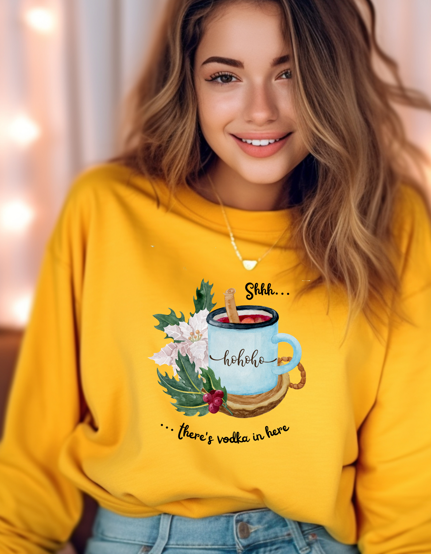 Shh.. there is vodka in here. Festive Vodka Sweatshirt for Cozy Gatherings