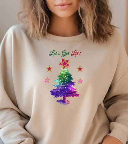 Let’s Get Lit! – Christmas Tree Graphic Sweatshirt