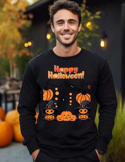 Happy Halloween Spooky Pumpkin Crewneck Sweatshirt