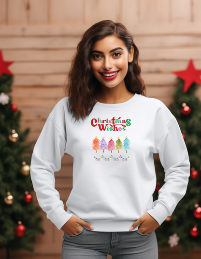 🎄 Product Title Christmas Wishes – Festive Tree Sweatshirt for Holiday Cheer