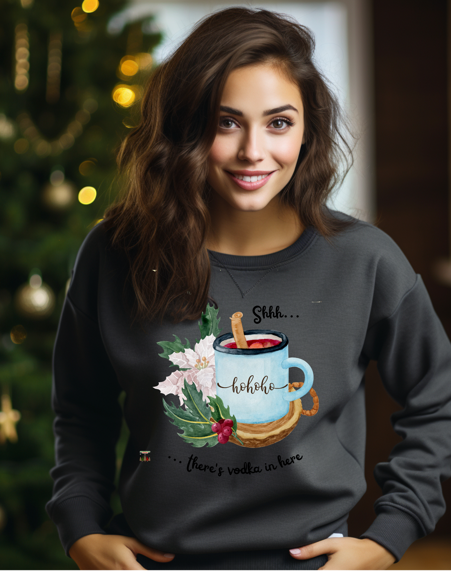 Shh.. there is vodka in here. Festive Vodka Sweatshirt for Cozy Gatherings
