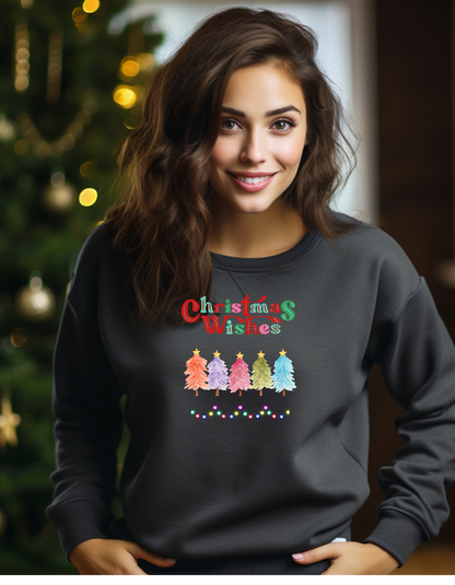 🎄 Product Title Christmas Wishes – Festive Tree Sweatshirt for Holiday Cheer