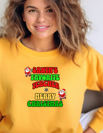 Santa’s Favorite Teacher – Festive Holiday Shirt