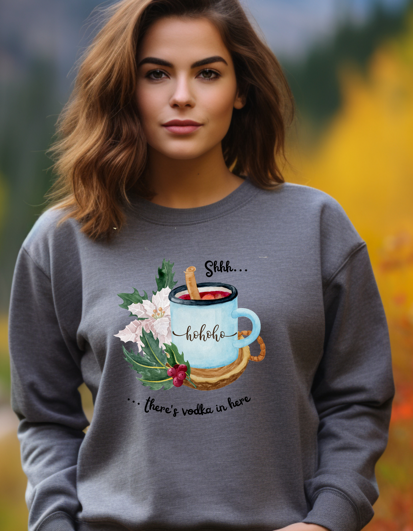 Shh.. there is vodka in here. Festive Vodka Sweatshirt for Cozy Gatherings