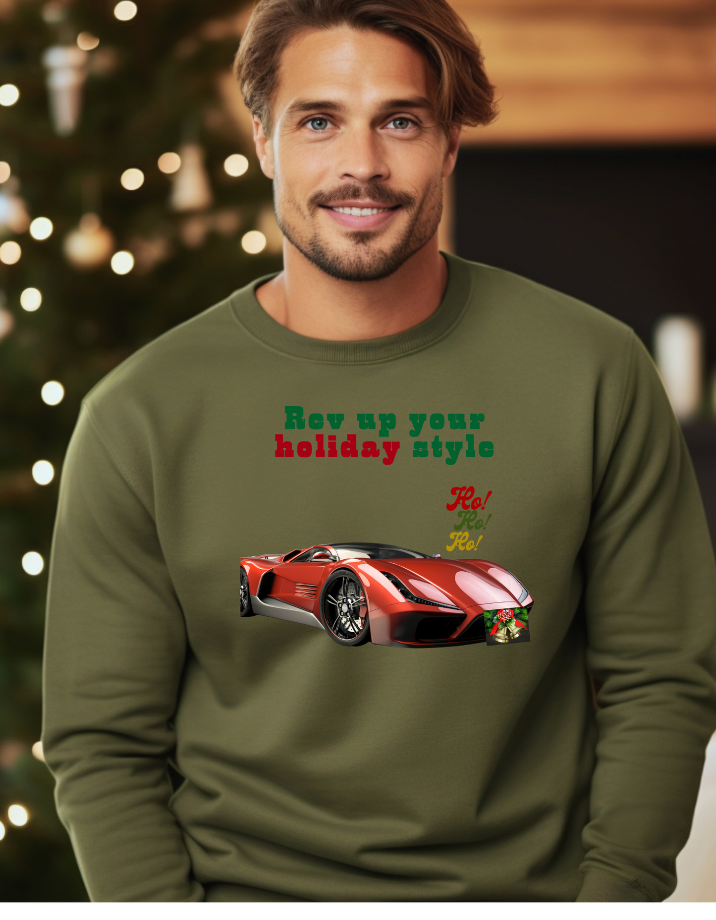 🚗🎄Fast & Festive – European Luxury Car Christmas Sweatshirt🚗🎄