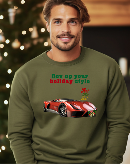 🚗🎄Fast & Festive – European Luxury Car Christmas Sweatshirt🚗🎄