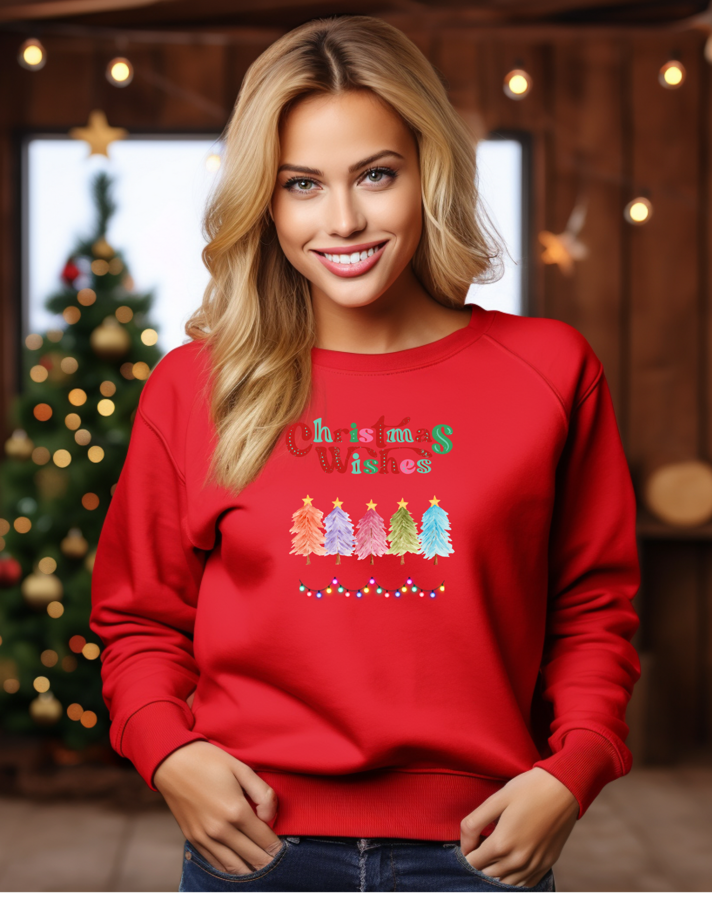 🎄 Product Title Christmas Wishes – Festive Tree Sweatshirt for Holiday Cheer
