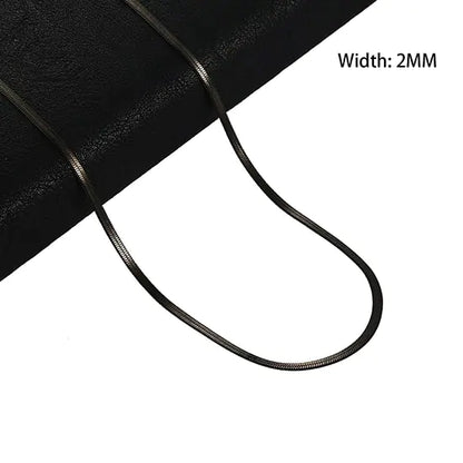 Unique Flat Gold Color Stainless Steel Necklace Blade Chain