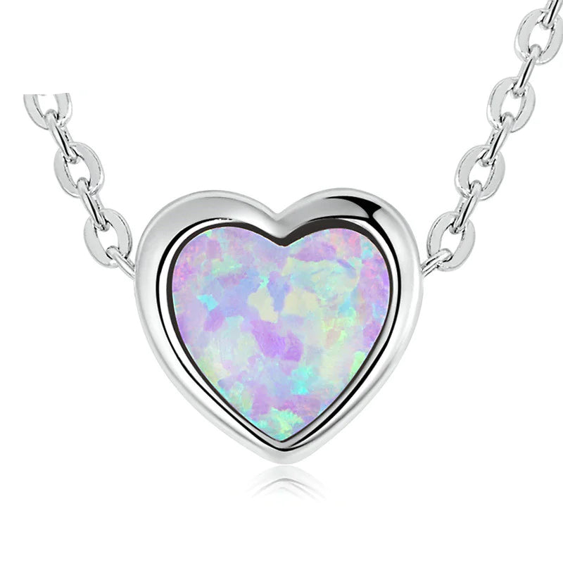 Opal Heart Elegance Necklace