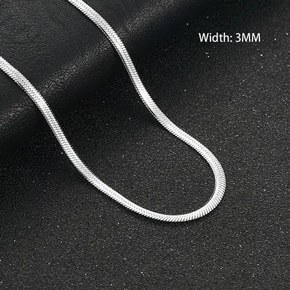 Unique Flat Gold Color Stainless Steel Necklace Blade Chain